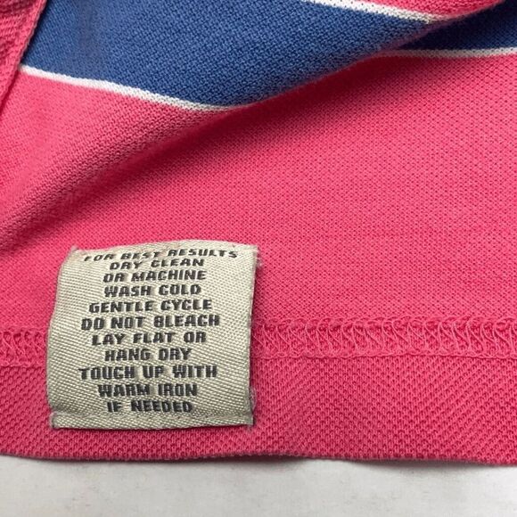 Peter Millar Sea Island Striped Coral Pink Vintage Golf Polo Men's Size L - Picture 6 of 10
